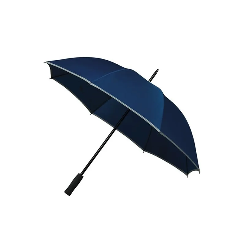 Petit parapluie de golf Falcone à passepoil réfléchissant - bleu marine