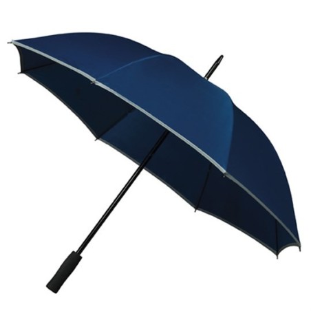 Petit parapluie de golf Falcone à passepoil réfléchissant - bleu marine