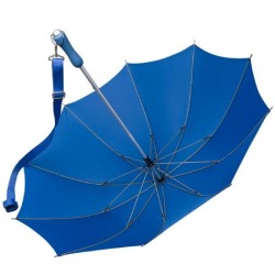 Parapluie droit à bandoulière Falcone ouverture manuelle - bleu