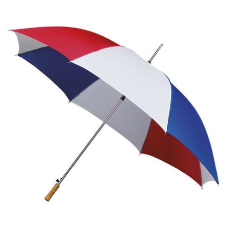 Parapluie de golf droit ouverture automatique - bleu, blanc et rouge
