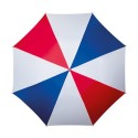Parapluie de golf droit ouverture automatique - bleu, blanc et rouge