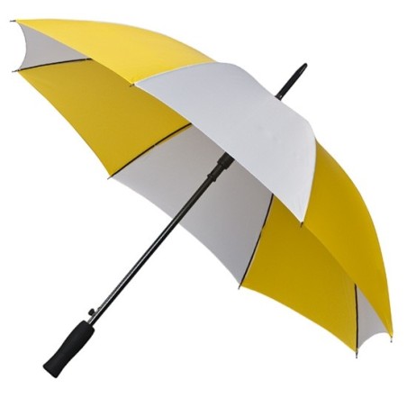 Parapluie de golf Falcone droit ouverture automatique - blanc et jaune