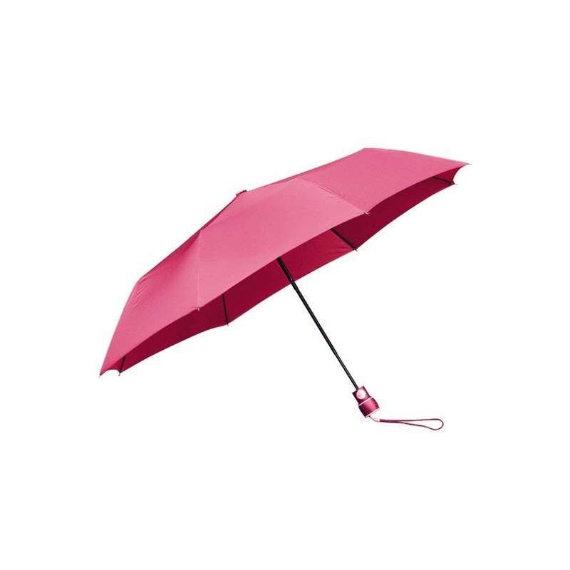 Parapluie pliant miniMAX manche noir droit ouverture automatique - rose