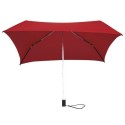 Parapluie pliant carré All Square droit ouverture manuelle - rouge