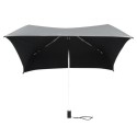 Parapluie pliant carré All Square droit ouverture manuelle - gris