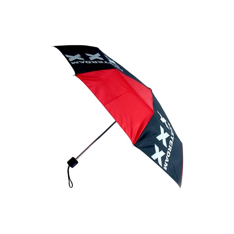 Parapluie pliant Amsterdam - noir et rouge