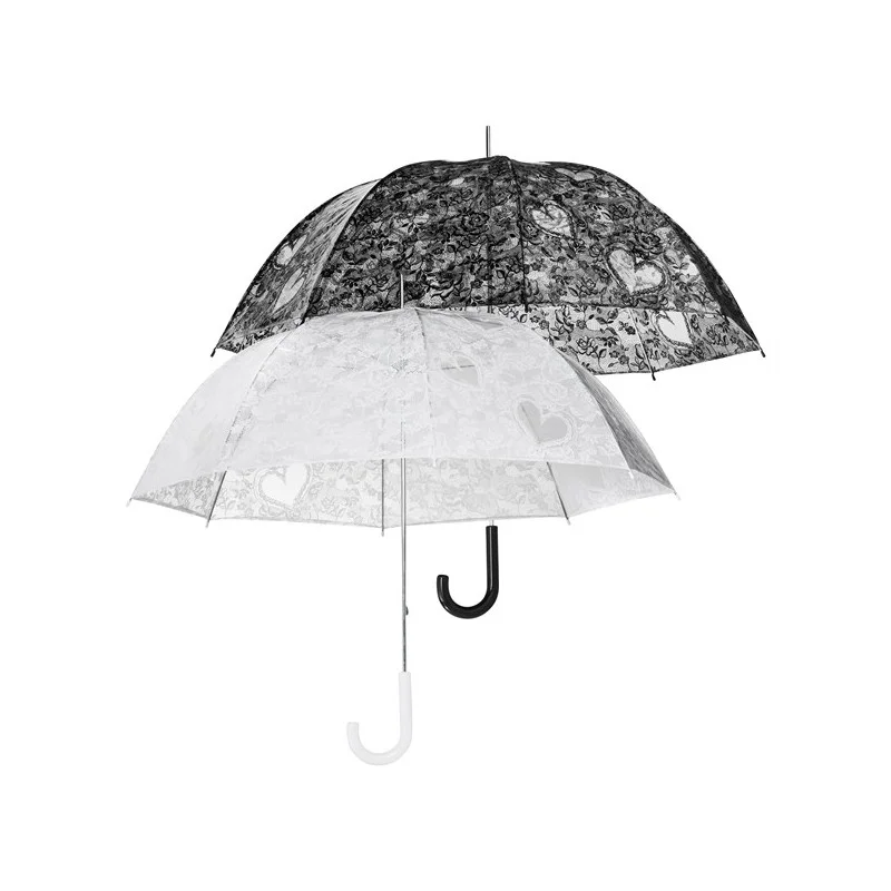 Parapluie transparent enfants - motif cœurs