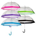 Parapluie transparent enfants - bordure verte