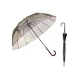 Parapluie noir transparent So Chic - liseré et manche blancs
