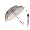 Parapluie noir transparent So Chic - liseré et manche violets