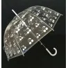 Parapluie transparent cerises blanches