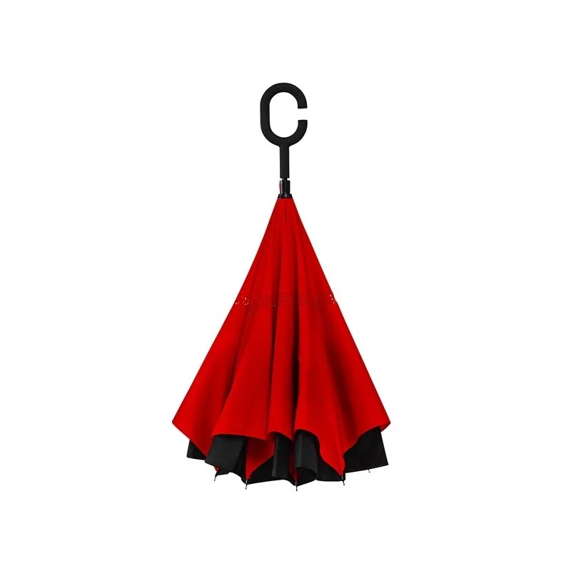 Parapluie inversé rouge et noir