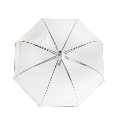 Parapluie transparent en cloche avec liseré noir