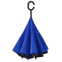 Parapluie inversé bleu et noir