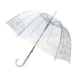 Parapluie transparent à pois argents