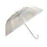 Grand parapluie transparent - bordure et manche blancs