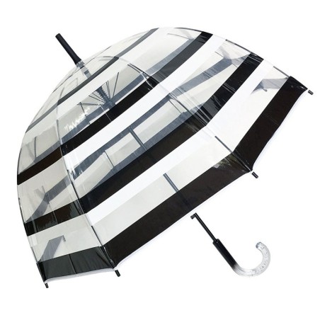 Parapluie transparent à rayures noires