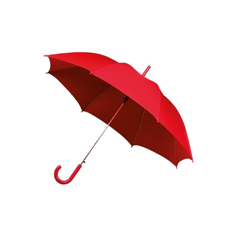 Parapluie Dame rouge automatique poignée recourbée