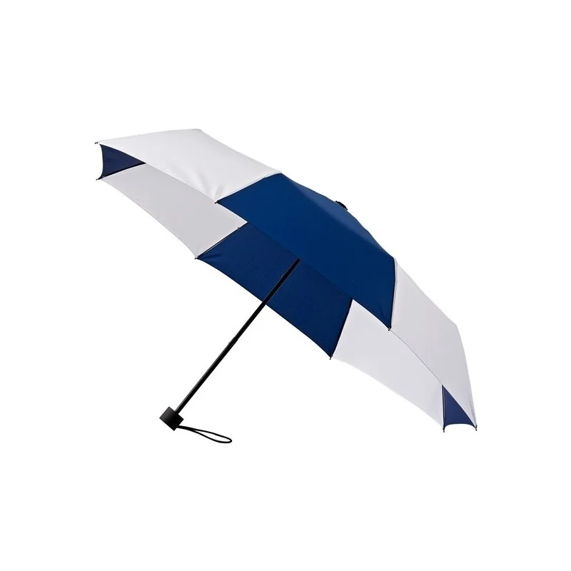 Parapluie pliant bleu foncé et blanc