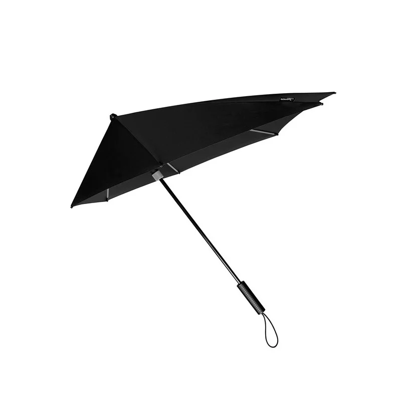 Parapluie tempête aérodynamique noir - Armature grise