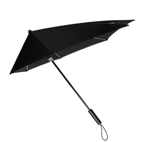 Parapluie tempête aérodynamique noir - Armature grise