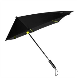 Parapluie tempête aérodynamique noir - Armature jaune