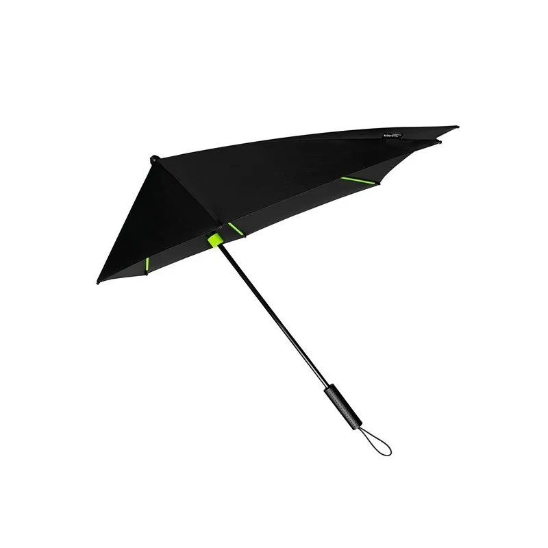 Parapluie tempête aérodynamique noir - Armature verte