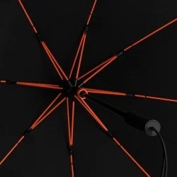 Parapluie tempête aérodynamique noir - Armature orange