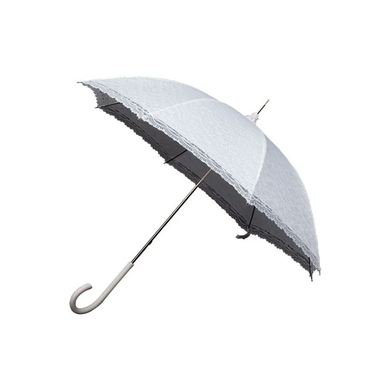 Parapluie rétro romantique blanc dentelle extérieure