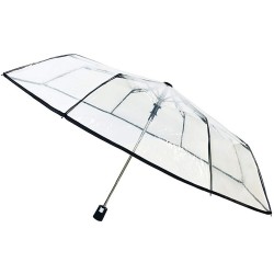 Parapluie Transparent,LUOLLOVE Romantique Blanc Dome Parapluie pour Filles Femmes,Parapluie Léger Anti Vent Ouverture Automatique