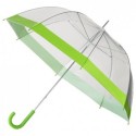 Parapluie transparent bordure vert