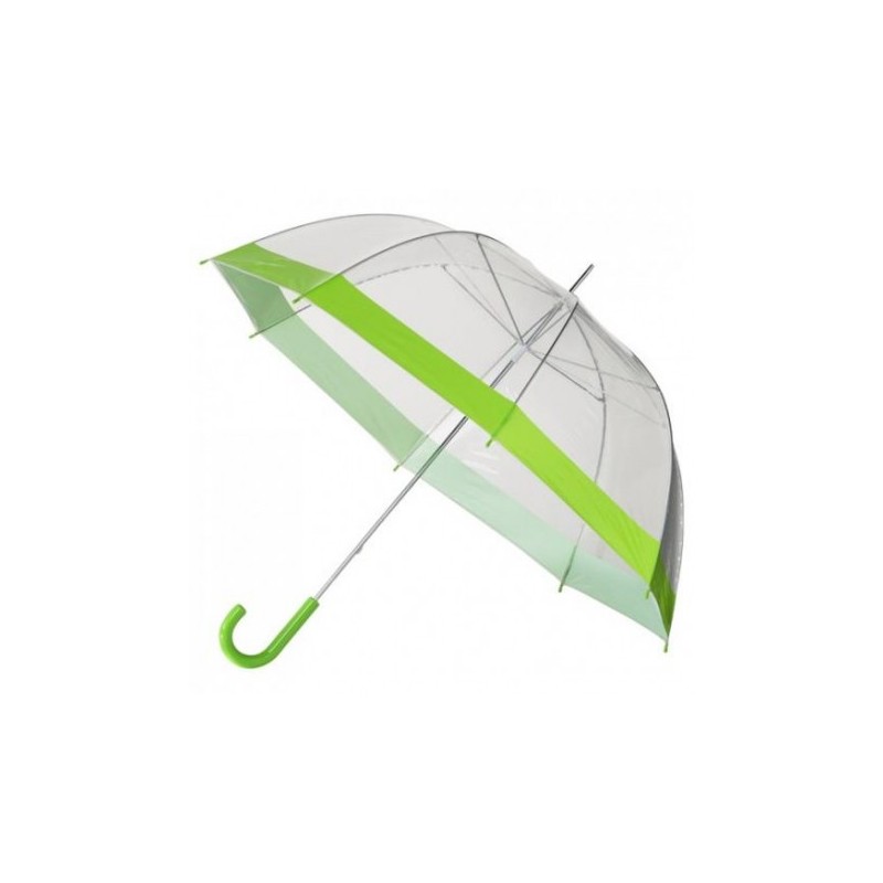 Parapluie transparent bordure vert
