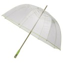 Parapluie coupole transparent manche aluminium vert PMS374C