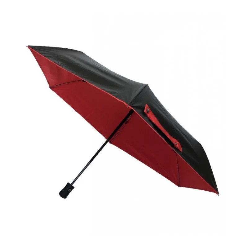 Parapluie pliant résistant au vent ouverture/fermeture automatique anti UV - rouge noir