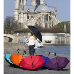 Grand parapluie automatique résistant au vent double toile turquoise
