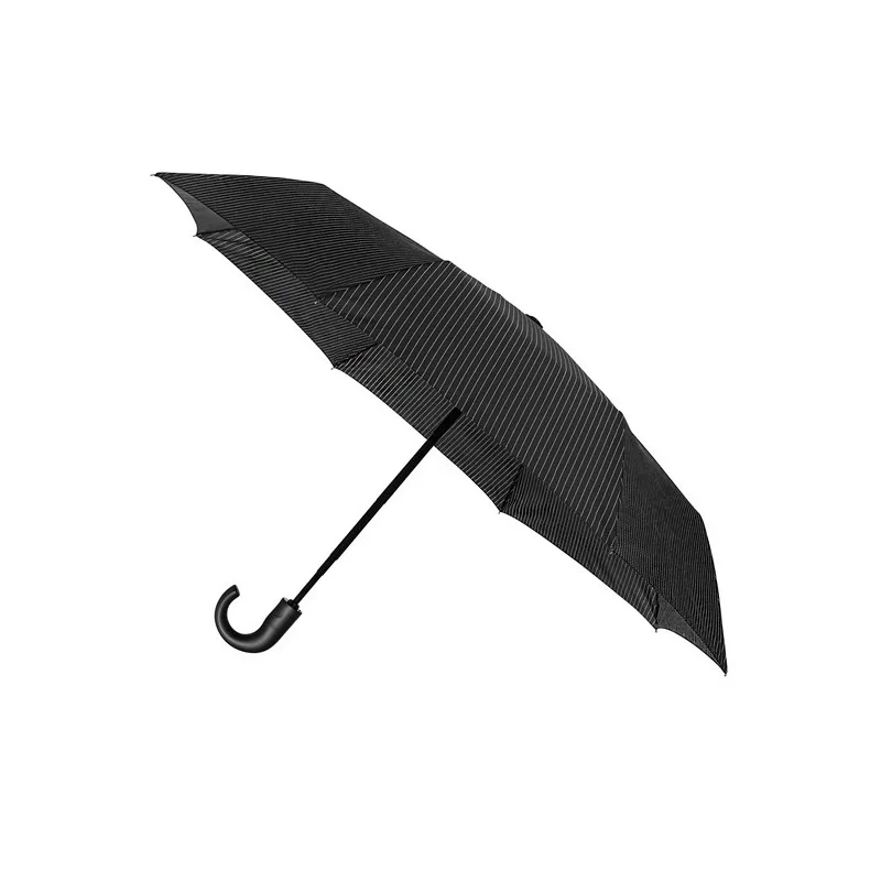 Parapluie pliant miniMax recourbé noir rayé automatique résistant au vent
