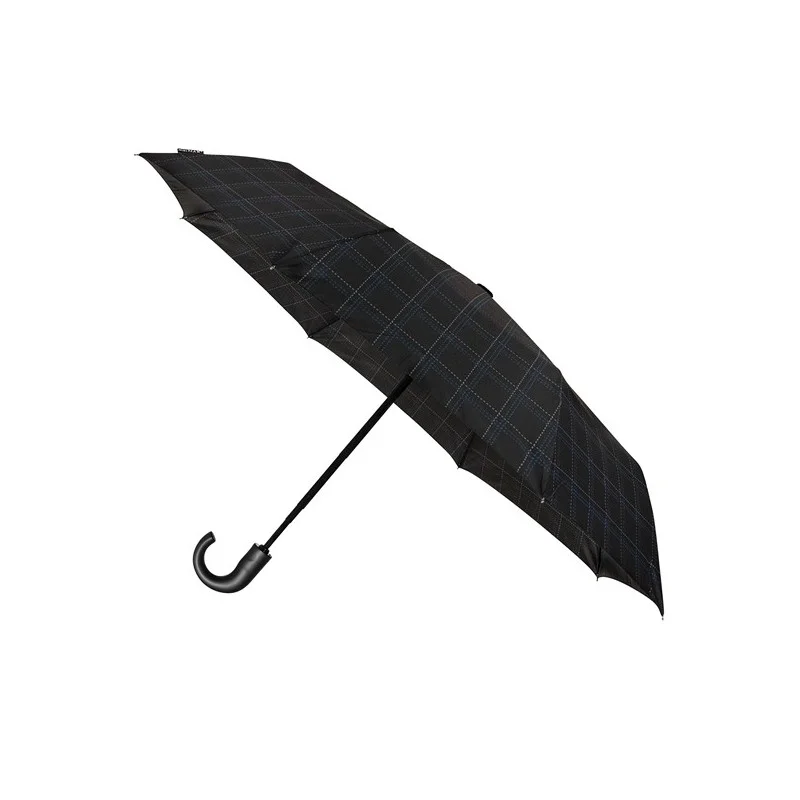 Parapluie pliant miniMax recourbé noir carreaux automatique résistant au vent