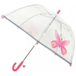Parapluie enfant transparent papillon