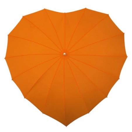Parapluie forme de coeur orange