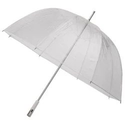 Parapluie transparent blanc manuel Falcone coupole PVC
