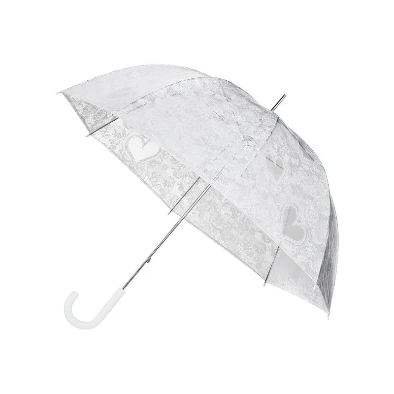 Parapluie transparent femme Falconetti blanc manuel