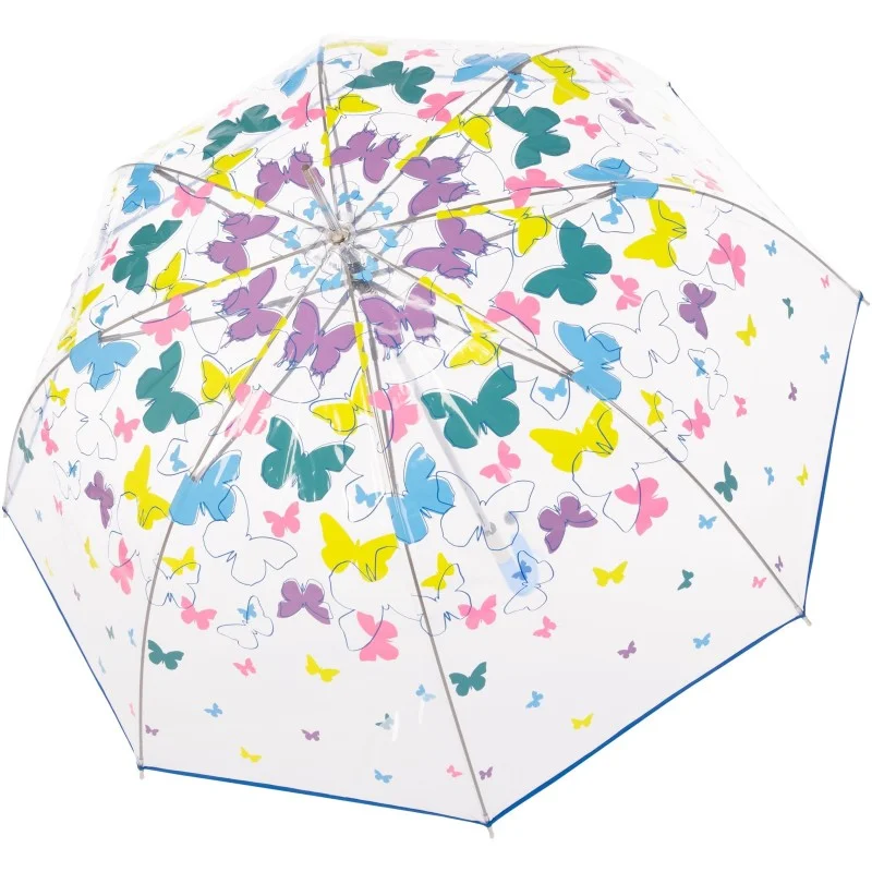 Parapluie transparent automatique Doppler résistant au vent - motif papillon