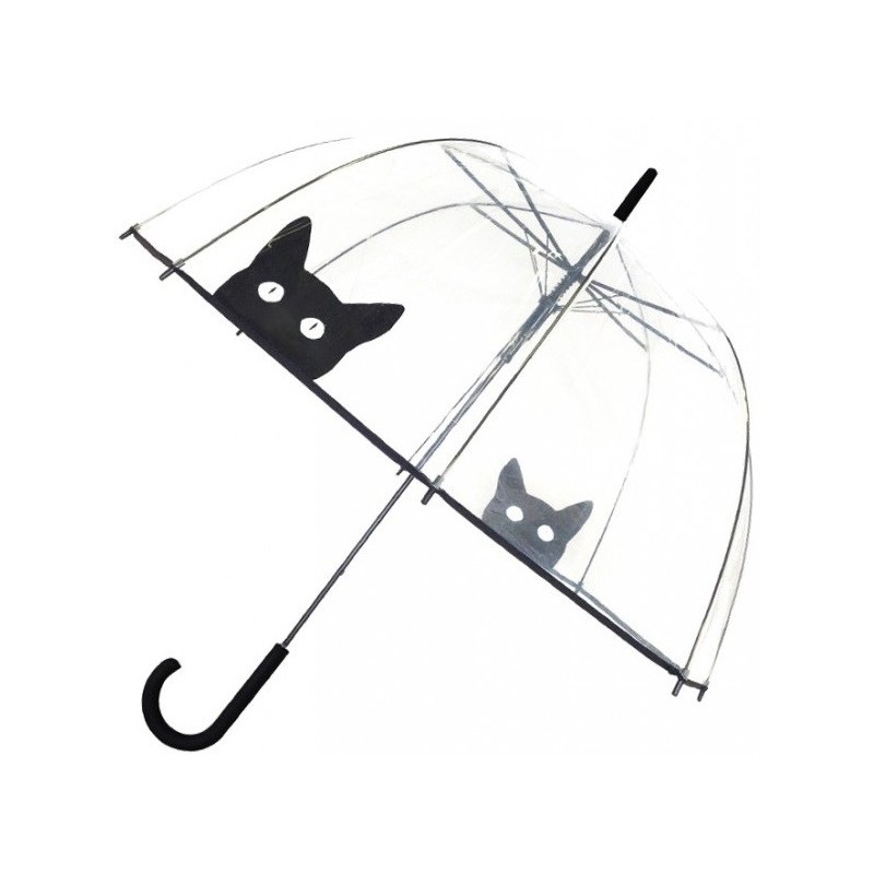 Parapluie transparent chat automatique poignée canne
