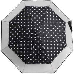 Parapluie transparent Falconetti pliant résistant au vent - motif pois