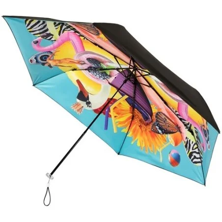Parapluie pliant manuel miniMax anti UV résistant au vent - fond bleu dessiné