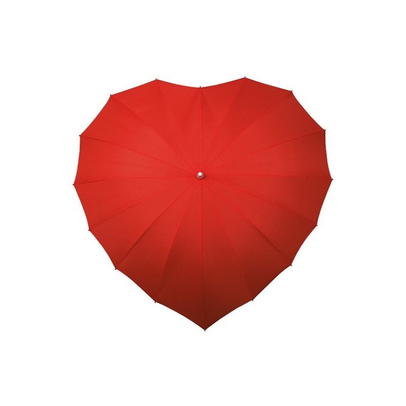 Parapluie forme de coeur rouge
