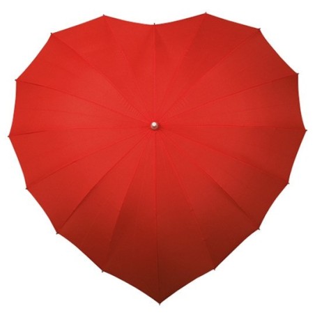 Parapluie forme de coeur rouge