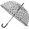 Parapluie cloche transparent automatique Falconetti - motifs pois noirs