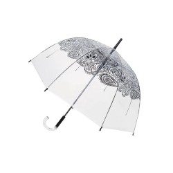 Parapluie transparent paisley noir
