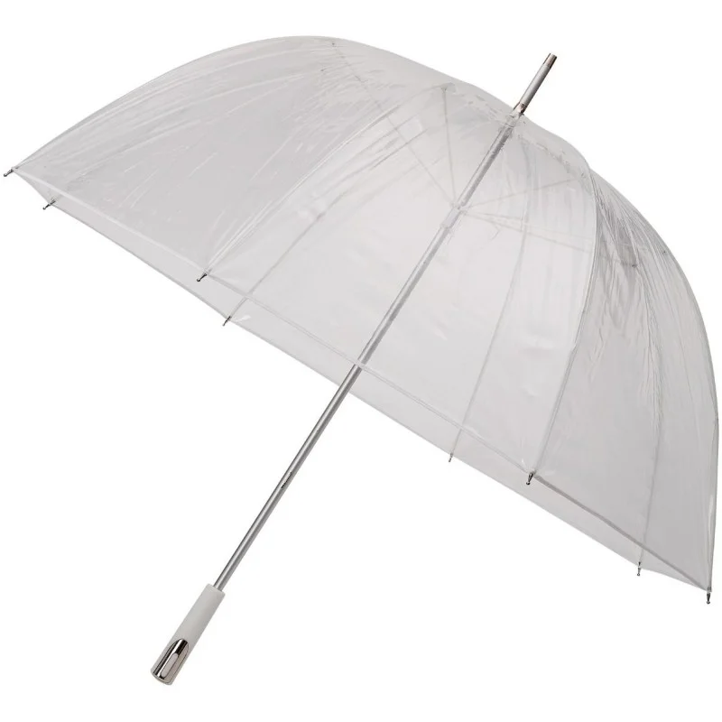 Parapluie transparent blanc manuel Falcone coupole PVC